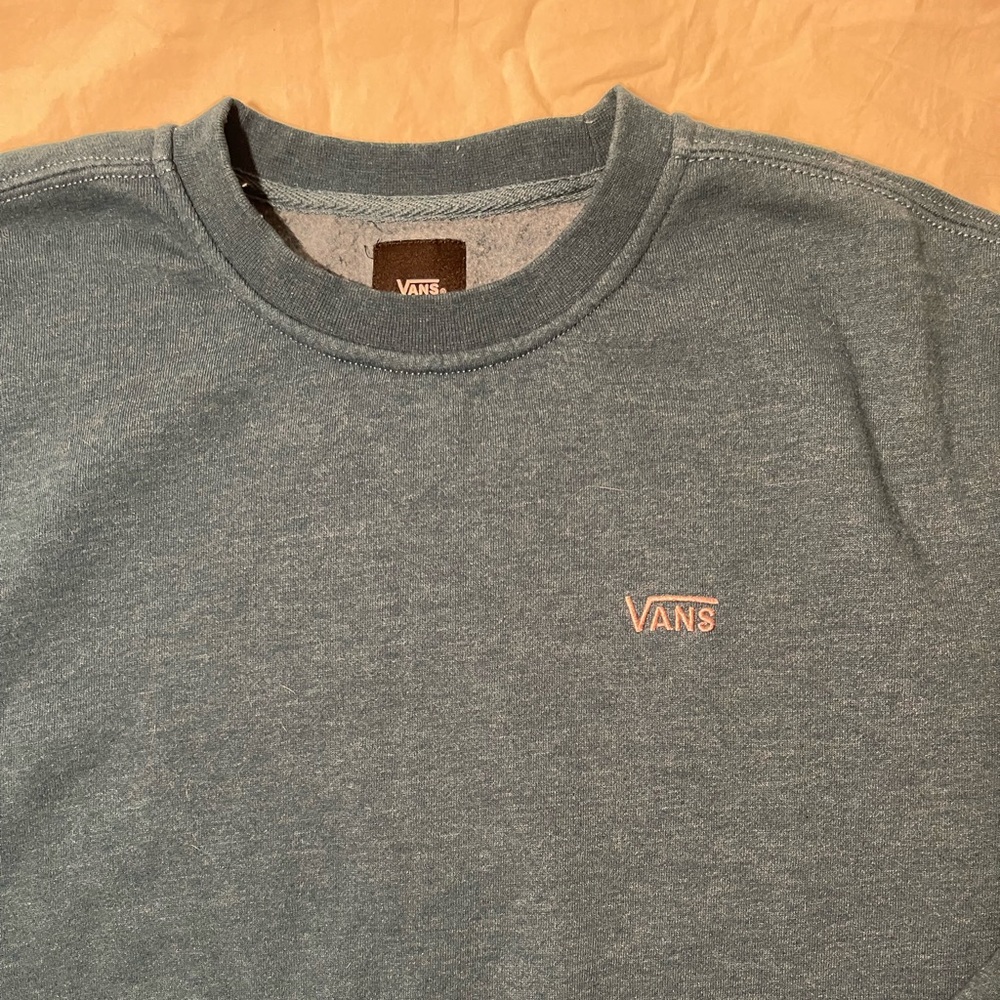 Vans Men’s Crew Logo Sweatshirt - Turqouise - Picture 2 of 4